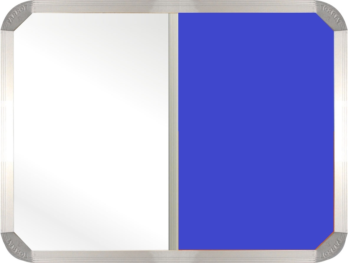 Parrot Combi Whiteboard & Royal Blue Felt Non-Magnetic Board (1200 x 900mm)
