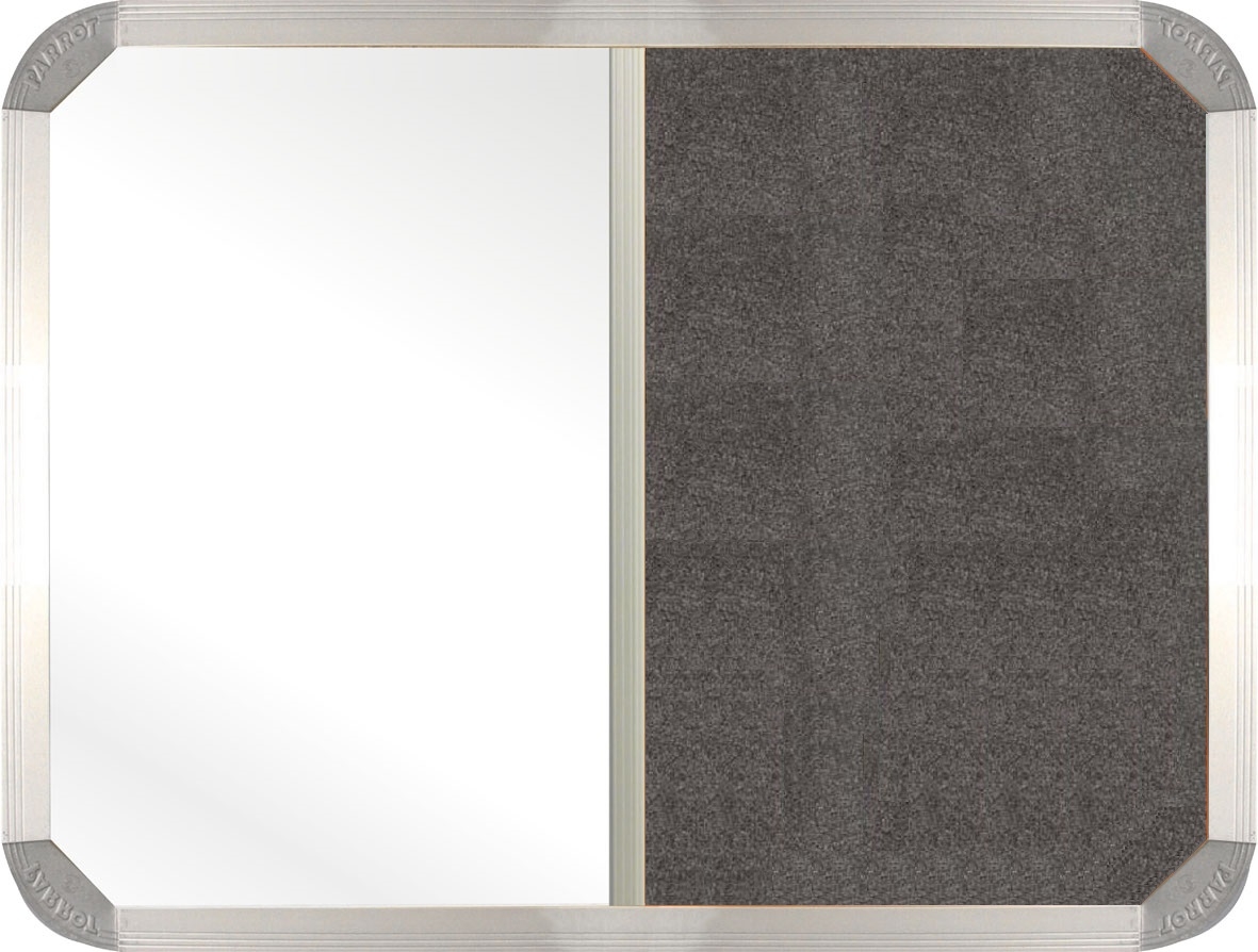 Parrot Combi Whiteboard & Grey Felt Non-Magnetic Board (2000 x 1200mm)