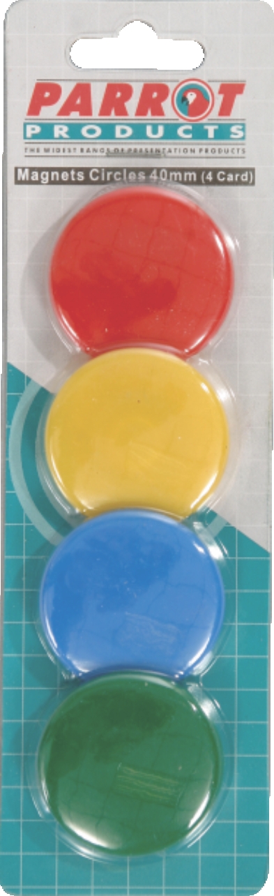 Parrot 40mm Circle Magnets (Pack of 4)