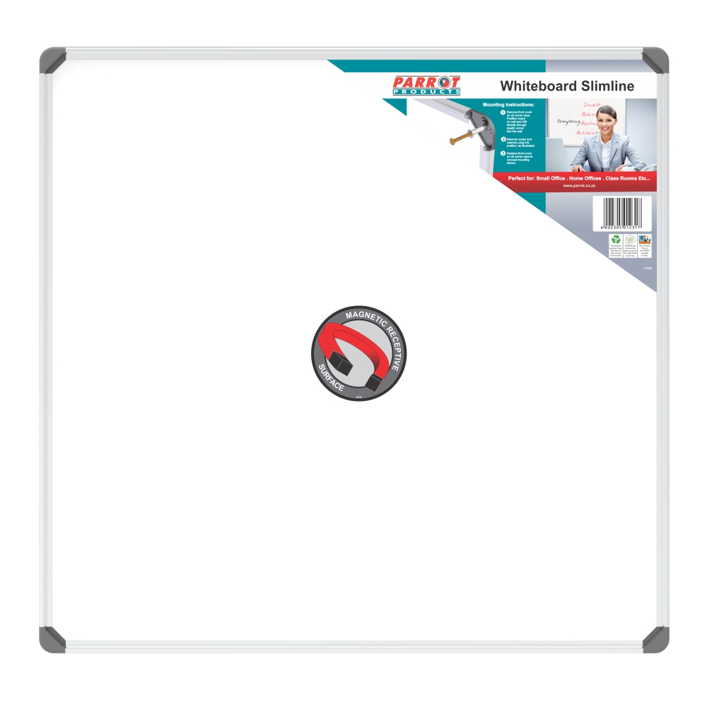 Parrot Whiteboard Slimline Magnetic – 900 x 900mm