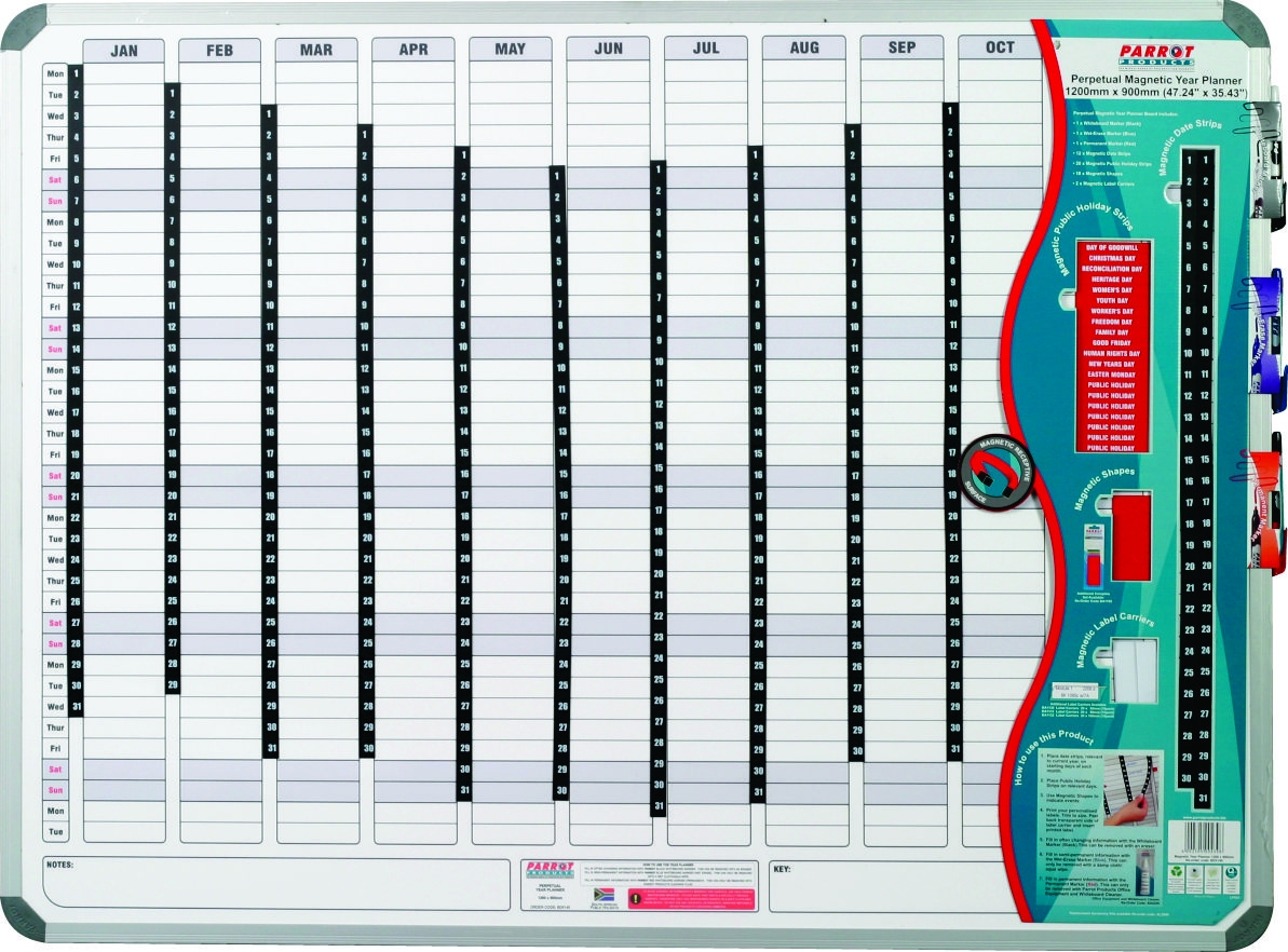 Parrot Perpetual Year Planner – 1200mm x 900mm