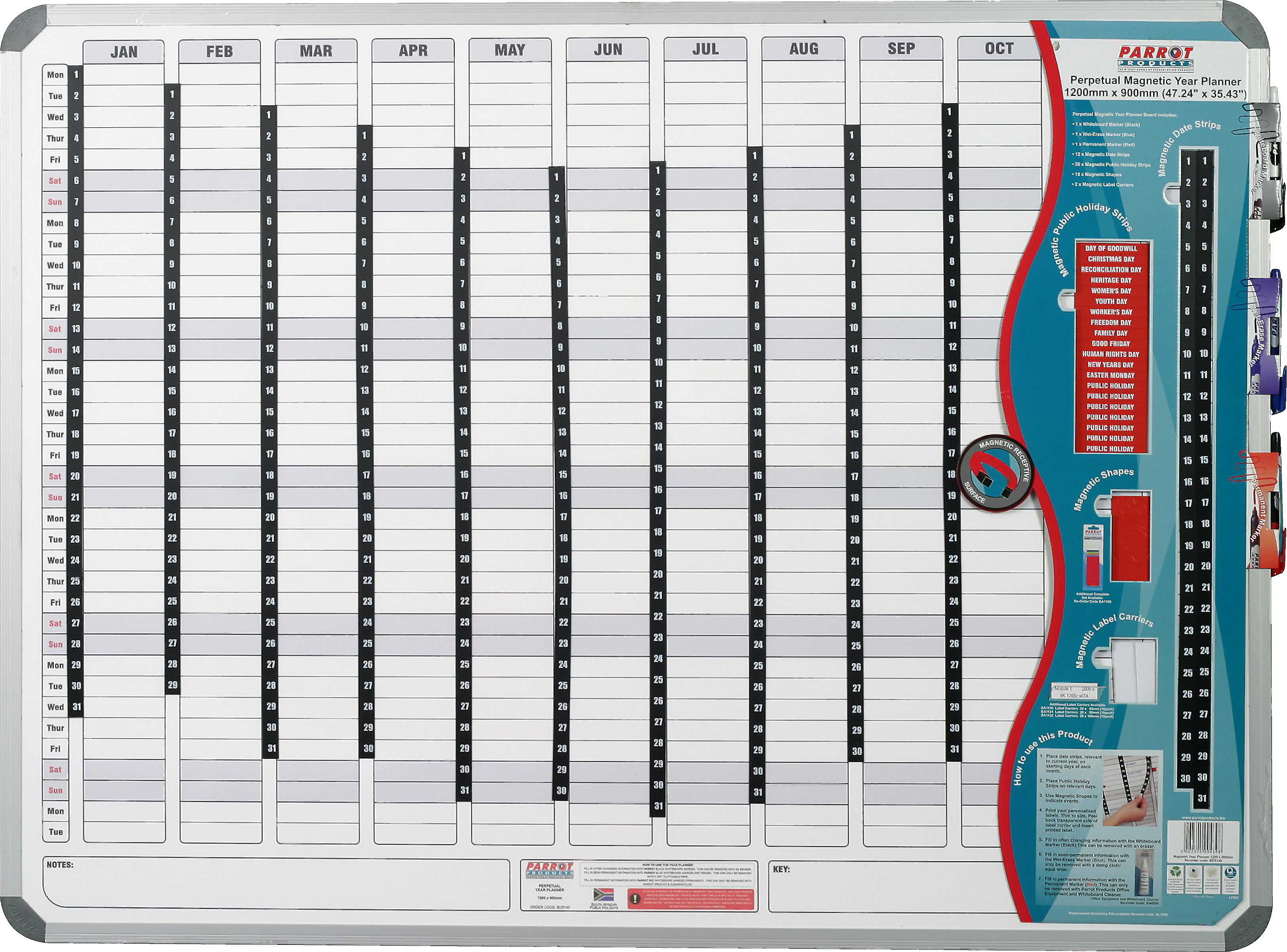 Parrot Perpetual Year Planner – 2400mm x 1200mm