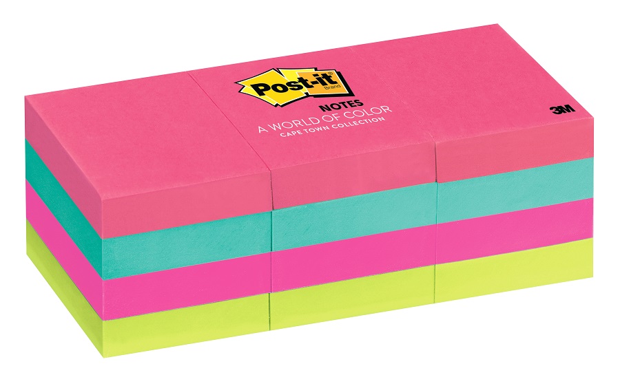 3M Post-it Notes – Cape Town Colour Collection – 100 Sheets per pad