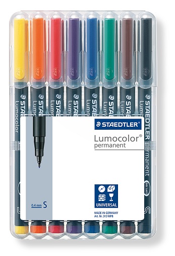 Staedtler Lumocolor 8 Permanent Superfine Markers