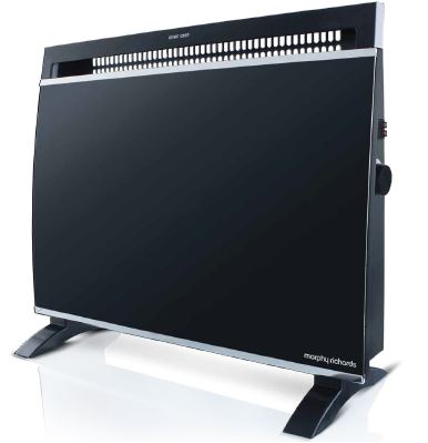 Morphy Richards – Floor or Wall Mount Glass Heater – Black