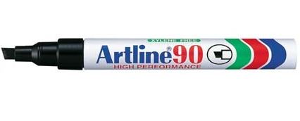 Artline EK90 Permanent Marker Chisel – Black (Box of 12)