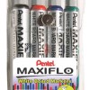 Pentel Maxiflo 4.0mm Bullet Tip Whiteboard Markers – Wallet of 4 Pentel Maxiflo 4.0mm Bullet Tip Whiteboard Markers – Wallet of 4