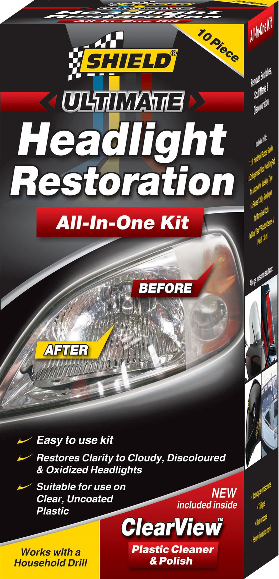 Shield Headlight Restoration Kit – 10 Piece