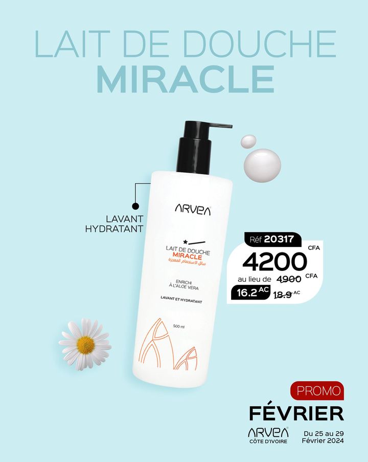 Faites de votre bain un moment d'exception avec notre lait de douche Miracle, pour une peau propre, hydratée, et délicatement pa... Faites de votre bain un moment d'exception avec notre lait de douche Miracle, pour une peau propre, hydratée, et délicatement pa...