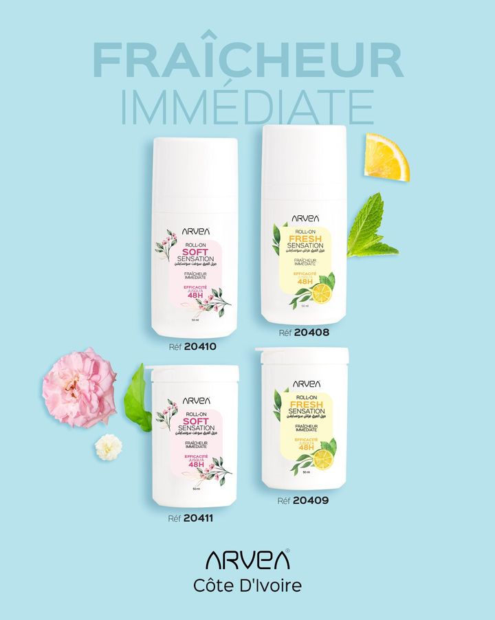 Succombez à l'irrésistible fraîcheur de nos roll-on Fresh Sensation et Soft Sensation anti-transpirants, avec recharges incluses... Succombez à l'irrésistible fraîcheur de nos roll-on Fresh Sensation et Soft Sensation anti-transpirants, avec recharges incluses...