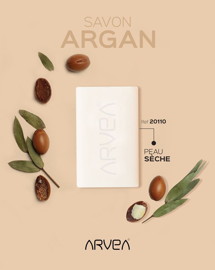 Doté de sa formule douce et nourrissante, le savon argan ARVEA nettoie en profondeur sans agresser la peau, la laissant douce, s... Doté de sa formule douce et nourrissante, le savon argan ARVEA nettoie en profondeur sans agresser la peau, la laissant douce, s...