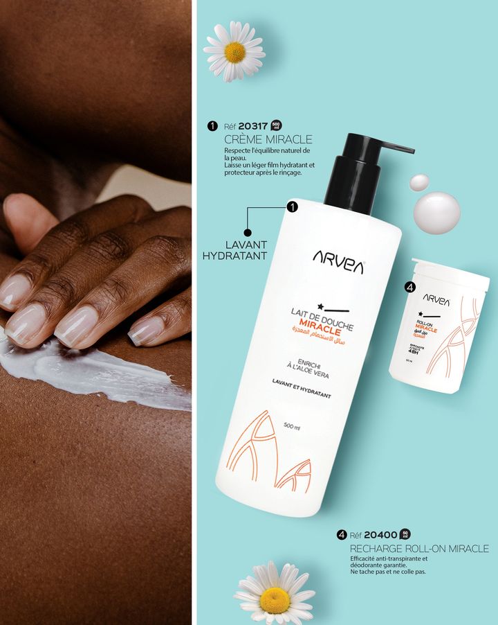 Le Lait de douche et le recharge Roll-on miracle, le duo parfait pour une peau saine, hydratée et délicatement parfumée Le Lait de douche et le recharge Roll-on miracle, le duo parfait pour une peau saine, hydratée et délicatement parfumée