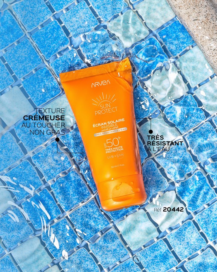 l'Ecran Solaire Invisible SPF 50+ ARVEA assure une protection totale contre les effets néfastes de l'exposition prolongée au sol... l'Ecran Solaire Invisible SPF 50+ ARVEA assure une protection totale contre les effets néfastes de l'exposition prolongée au sol...