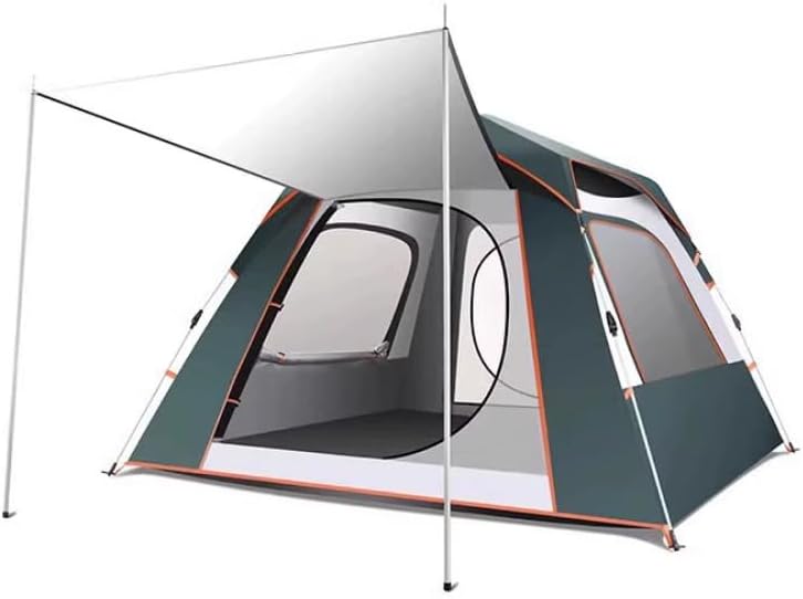 4-Person Camping Pop Up Tent, Double Doors & Double Windows, Automatically Opens, 360-degree Ventilation, Professional Rainproof Tent, Wind-Resistant Family Tent with High-Density Mesh 4-Person Camping Pop Up Tent, Double Doors & Double Windows, Automatically Opens, 360-degree Ventilation, Professional Rainproof Tent, Wind-Resistant Family Tent with High-Density Mesh