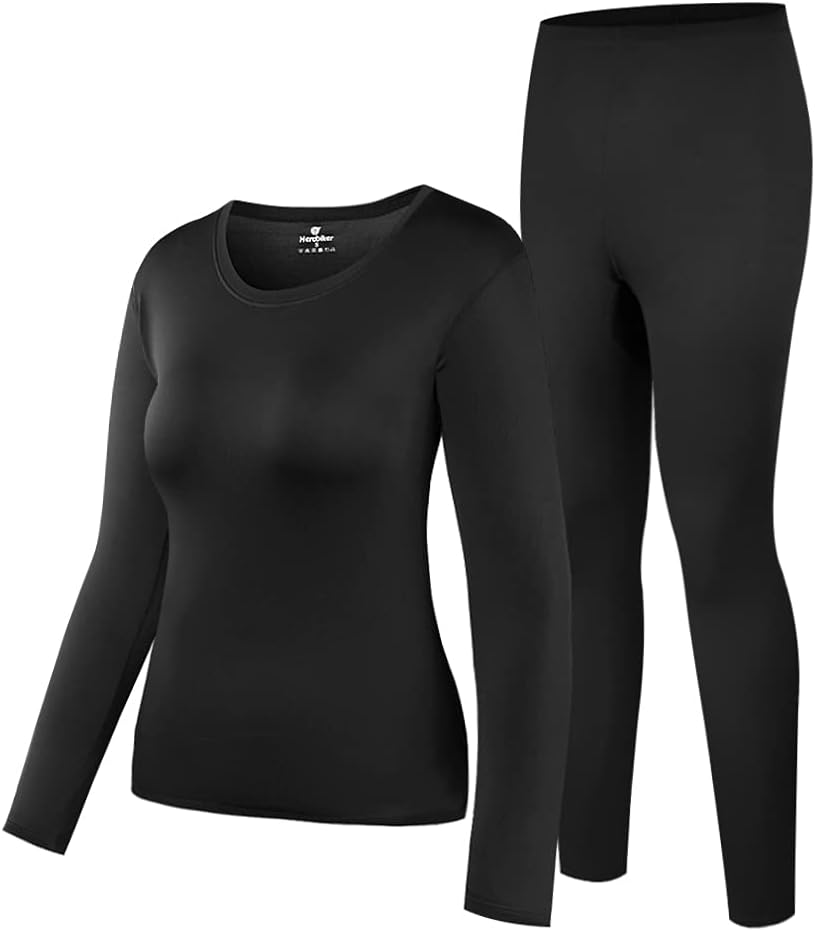 HEROBIKER Thermal Underwear Women Ultra-Soft Set Base Layer Top & Bottom Long Johns with Fleece Lined Winter Warm HEROBIKER Thermal Underwear Women Ultra-Soft Set Base Layer Top & Bottom Long Johns with Fleece Lined Winter Warm