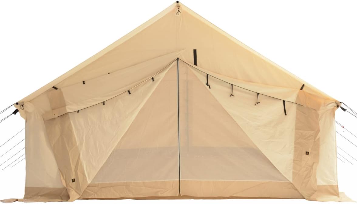 WHITEDUCK Alpha Canvas Wall Tent – Waterproof 4 Season Outdoor Camping & Hunting Tent w/Heavy Duty Aluminum Frame & PVC Floor for Large Groups Families & Outfitters WHITEDUCK Alpha Canvas Wall Tent – Waterproof 4 Season Outdoor Camping & Hunting Tent w/Heavy Duty Aluminum Frame & PVC Floor for Large Groups Families & Outfitters