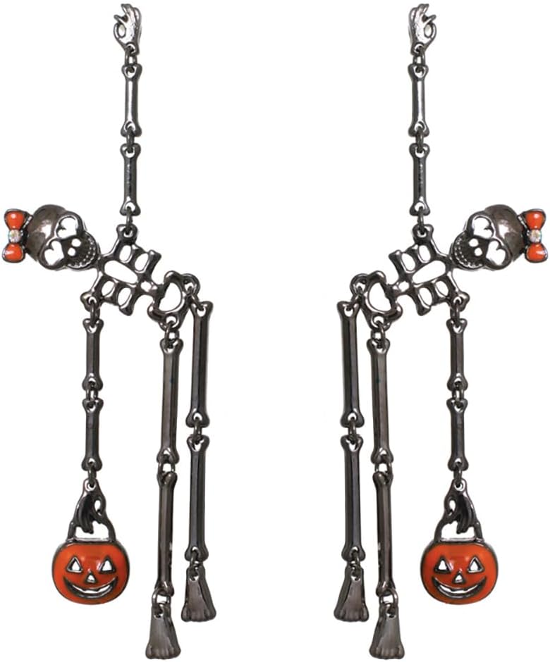Rosemarie Collections Halloween Earrings for Women – Spooktacular Dancing Skeletons Halloween Jewelry – Hypoallergenic Post Back Skull Earrings – Skeleton Earrings – Spooky Earrings – 4.25 Inch Rosemarie Collections Halloween Earrings for Women – Spooktacular Dancing Skeletons Halloween Jewelry – Hypoallergenic Post Back Skull Earrings – Skeleton Earrings – Spooky Earrings – 4.25 Inch