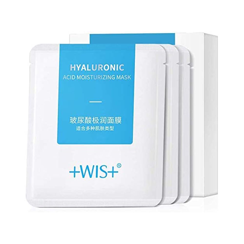 +WIS+ Hyaluronic Acid Sheet Mask 5 EA with Hyaluronic Acid Serum and Vitamin B5, Hydrating Facial Mask for Dry Skin, Anti-Aging Mask to Plump and Repair Dehydrated Skin, Safe on Sensitive Skin +WIS+ Hyaluronic Acid Sheet Mask 5 EA with Hyaluronic Acid Serum and Vitamin B5, Hydrating Facial Mask for Dry Skin, Anti-Aging Mask to Plump and Repair Dehydrated Skin, Safe on Sensitive Skin