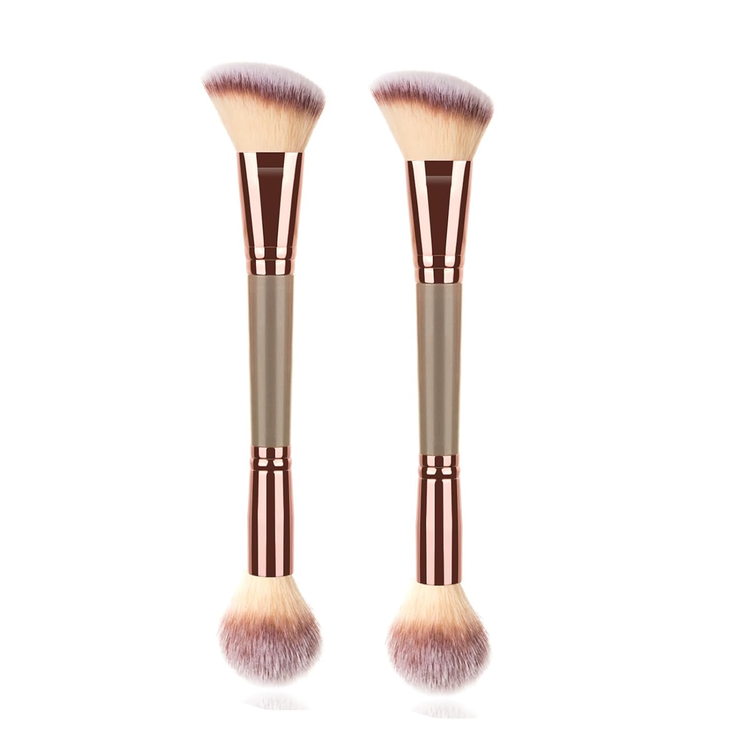 2Pack Dual-ended Makeup Brushes for Contouring, Blending, and Bronzing – Angled Foundation Brush and Concealer Brush – Premium Luxe Hair for Flawless Application of Liquid, Cream, and Powder Makeup 2Pack Dual-ended Makeup Brushes for Contouring, Blending, and Bronzing – Angled Foundation Brush and Concealer Brush – Premium Luxe Hair for Flawless Application of Liquid, Cream, and Powder Makeup