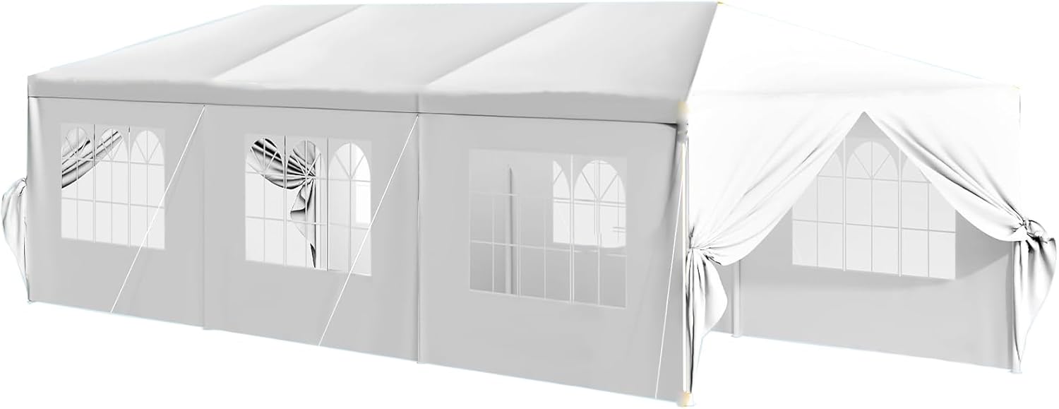 10’x30′ Outdoor Canopy Tent Patio Camping Gazebo Shelter Pavilion Cater Party Wedding Tents for Parties with 8 Removable Sidewalls Perfect for Holiday Birthday Graduation BBQ Lily White 10’x30′ Outdoor Canopy Tent Patio Camping Gazebo Shelter Pavilion Cater Party Wedding Tents for Parties with 8 Removable Sidewalls Perfect for Holiday Birthday Graduation BBQ Lily White