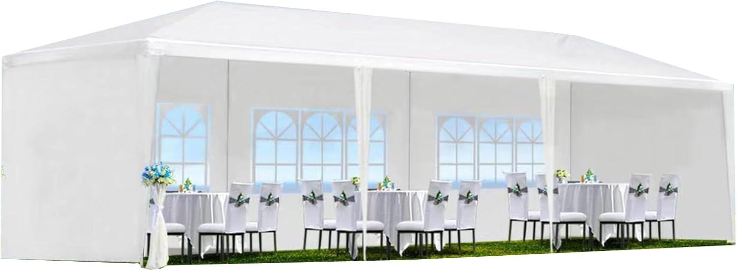 10×30′ Wedding Party Canopy Tent with 5 Removable Sidewalls,Outdoor Gazebo Easy to Assemble,for Gardens,Patios,Beaches,Parties 10×30′ Wedding Party Canopy Tent with 5 Removable Sidewalls,Outdoor Gazebo Easy to Assemble,for Gardens,Patios,Beaches,Parties