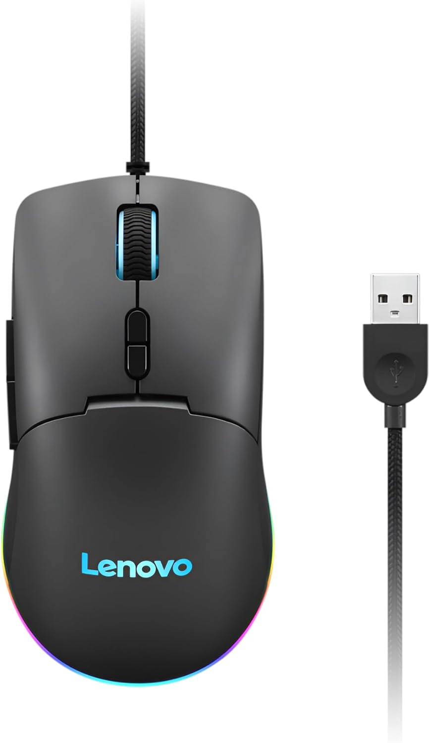 Lenovo M210 RGB Wired Gaming Mouse for PC, Laptop, Computer with Windows & Chrome OS – 3 Zone RGB, 8000 DPI Adjustable Sensor, 7 Programmable Buttons – Palm Grip Mouse for Gamers (Black) Lenovo M210 RGB Wired Gaming Mouse for PC, Laptop, Computer with Windows & Chrome OS – 3 Zone RGB, 8000 DPI Adjustable Sensor, 7 Programmable Buttons – Palm Grip Mouse for Gamers (Black)