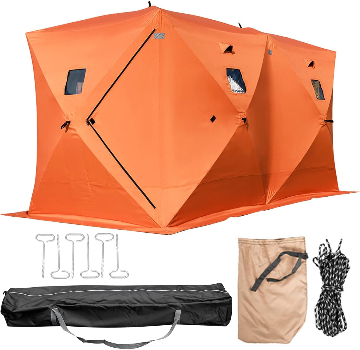 VEVOR Fishing-ice-Fishing-Shelters 300D Oxford Fabric Portable Ice Shelter with Pop-up Pull Design VEVOR Fishing-ice-Fishing-Shelters 300D Oxford Fabric Portable Ice Shelter with Pop-up Pull Design
