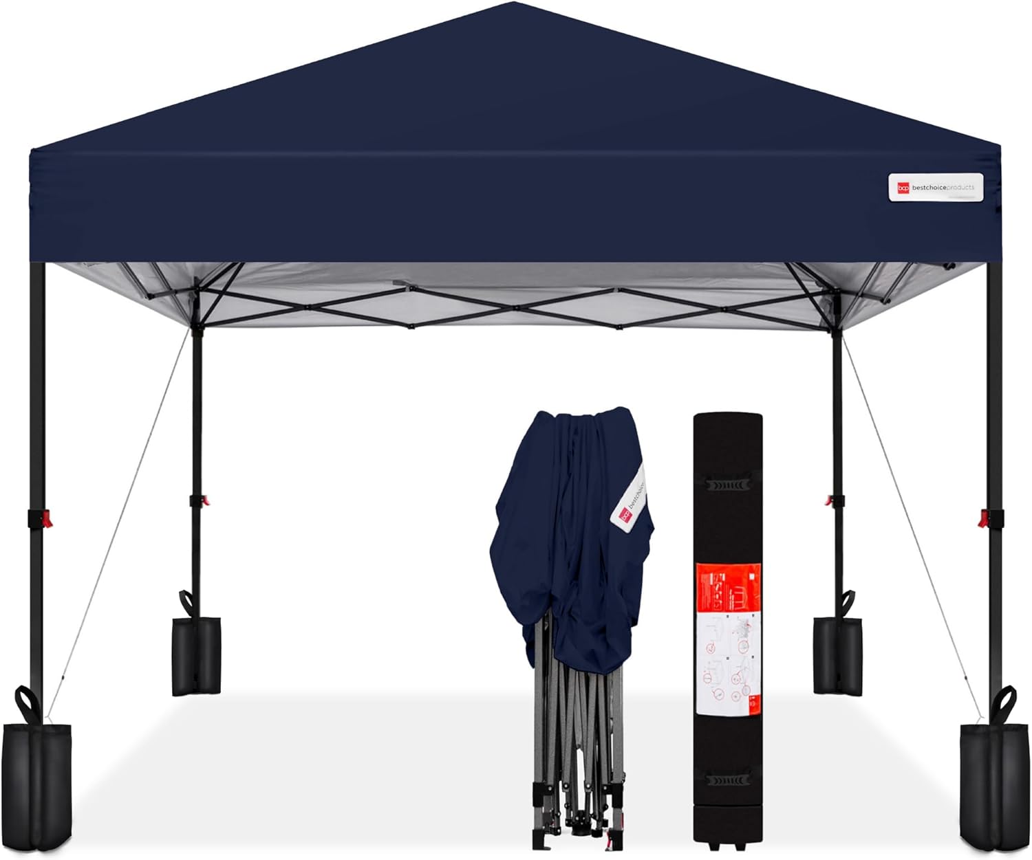 Best Choice Products 10x10ft 1-Person Setup Pop Up Canopy Tent Instant Portable Shelter w/ 1-Button Push, Case, 4 Weight Bags – Blue Best Choice Products 10x10ft 1-Person Setup Pop Up Canopy Tent Instant Portable Shelter w/ 1-Button Push, Case, 4 Weight Bags – Blue