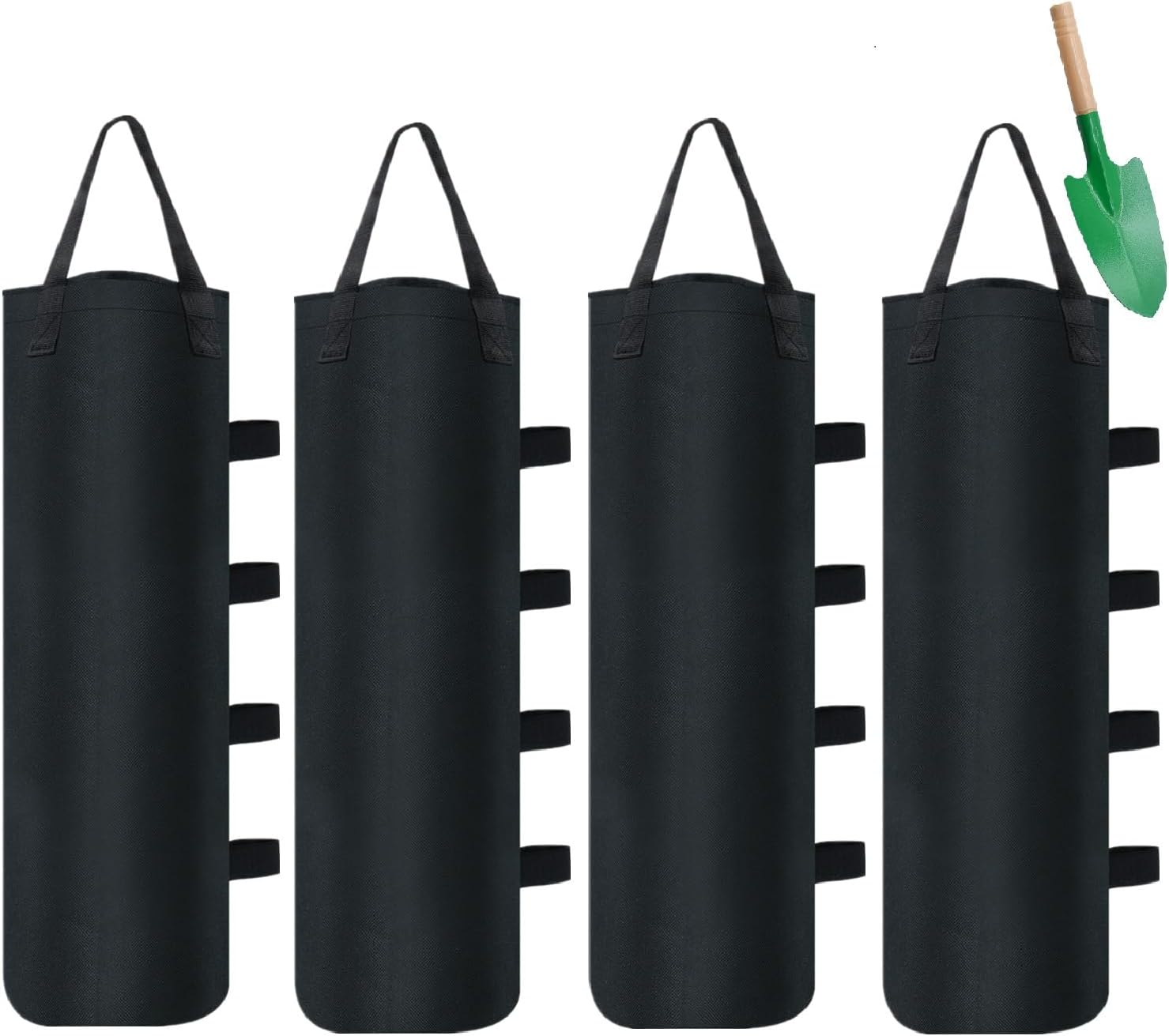4 Pack Canopy Weights Sand Bags, 112 LBS Extra Large Canopy Sand Bags with Sand Shovel for Windproof Pop Up Tent Gazebo Canopy Outdoor Shelter Umbrella Pool Ladder Without Sand, Black 4 Pack Canopy Weights Sand Bags, 112 LBS Extra Large Canopy Sand Bags with Sand Shovel for Windproof Pop Up Tent Gazebo Canopy Outdoor Shelter Umbrella Pool Ladder Without Sand, Black