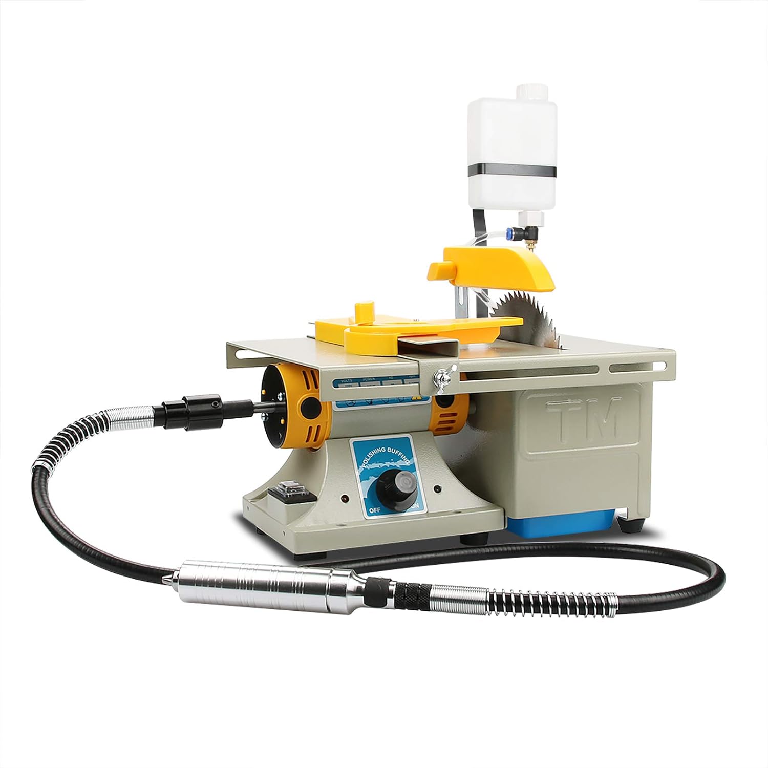 Mingfuxin Mini Table Saw Rock, Lapidary Equipment DIY Jewelry Polishing Bench Buffer Grinding Machine, 0-10000r/min with Flexible Shaft for Home Woodworking Carving Hobbies Mingfuxin Mini Table Saw Rock, Lapidary Equipment DIY Jewelry Polishing Bench Buffer Grinding Machine, 0-10000r/min with Flexible Shaft for Home Woodworking Carving Hobbies