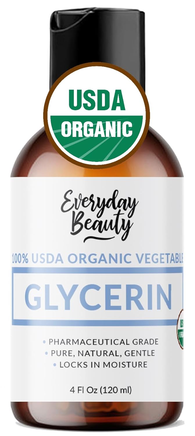 100% Organic Glycerin – For Skin & Hair – Food Grade – USDA Certified – Not From Palm Oil – Perfect Skin and Hair Moisturizer – 4 Fl Oz 100% Organic Glycerin – For Skin & Hair – Food Grade – USDA Certified – Not From Palm Oil – Perfect Skin and Hair Moisturizer – 4 Fl Oz