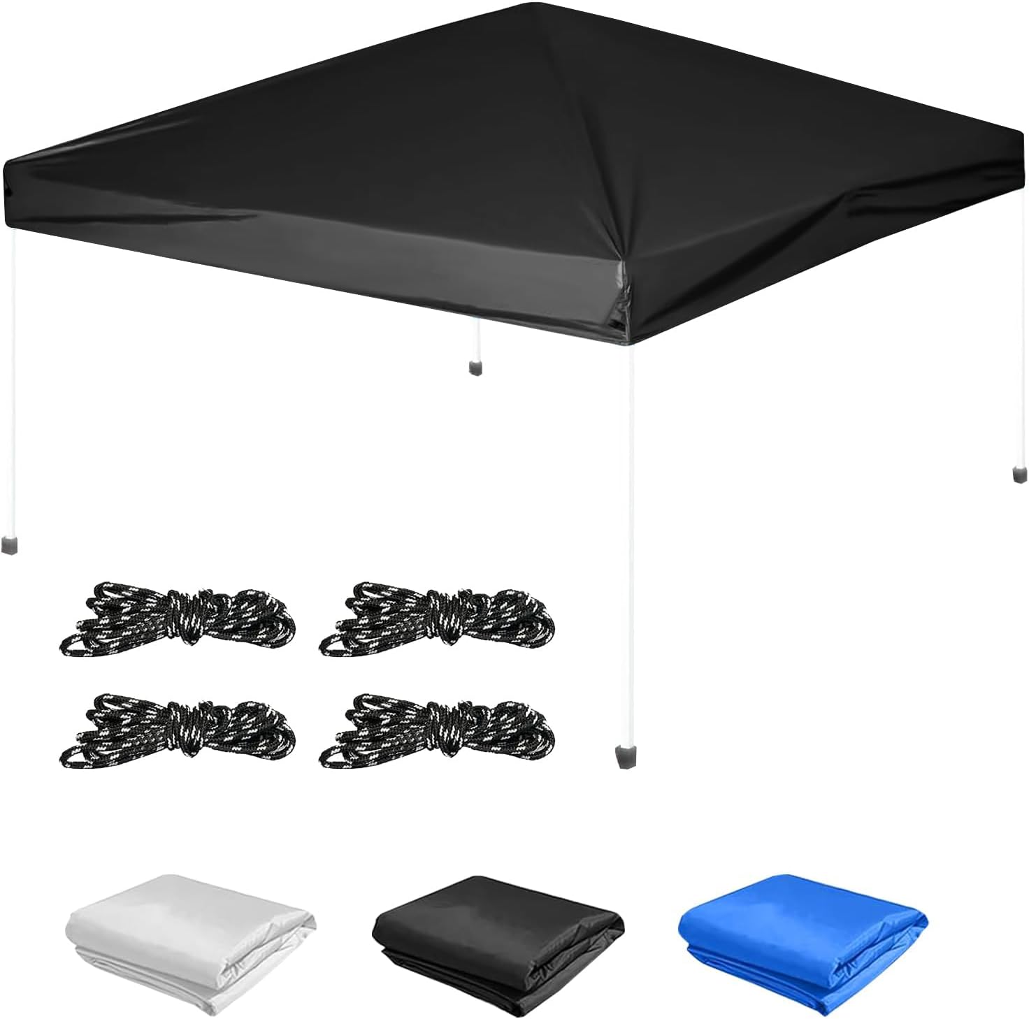 10×10 Canopy Replacement Top Cover, Pop Up Canopy Tent Cover for Straight Leg Frame, Waterproof Canopy Top with Windproof Ropes for Outdoor Garden Patio Camping Sun Shade(Top Only) (Black) 10×10 Canopy Replacement Top Cover, Pop Up Canopy Tent Cover for Straight Leg Frame, Waterproof Canopy Top with Windproof Ropes for Outdoor Garden Patio Camping Sun Shade(Top Only) (Black)