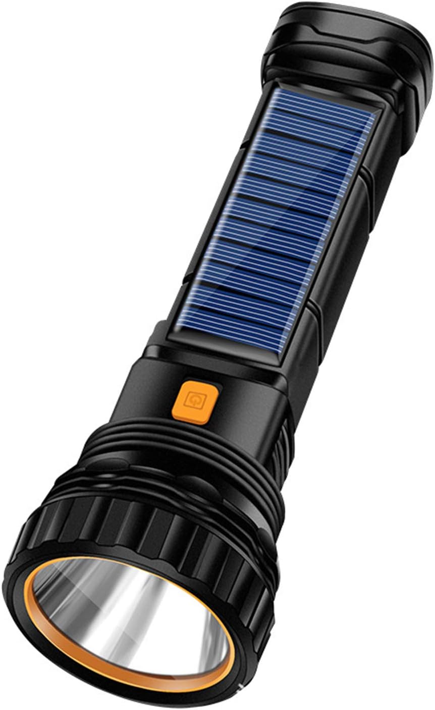 Solar/Rechargeable Multi Function 1000 Lumens LED Flashlight, with Emergency Strobe Light and 1200 Mah Battery, Emergency Power Supply and USB Charging Cable, Fast Charging (1PC) Solar/Rechargeable Multi Function 1000 Lumens LED Flashlight, with Emergency Strobe Light and 1200 Mah Battery, Emergency Power Supply and USB Charging Cable, Fast Charging (1PC)