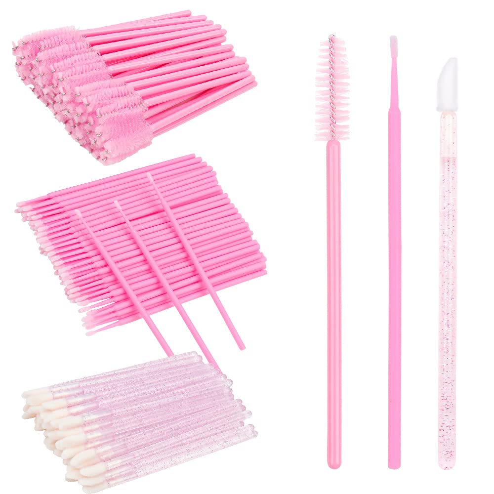 300 PCS Eyelash Extension Supplies Kit, Disposable Micro Swab Brush, Eyebrow Spoolie, Lip Brush, Mascara Wand Applicator (Pink Sets) 300 PCS Eyelash Extension Supplies Kit, Disposable Micro Swab Brush, Eyebrow Spoolie, Lip Brush, Mascara Wand Applicator (Pink Sets)