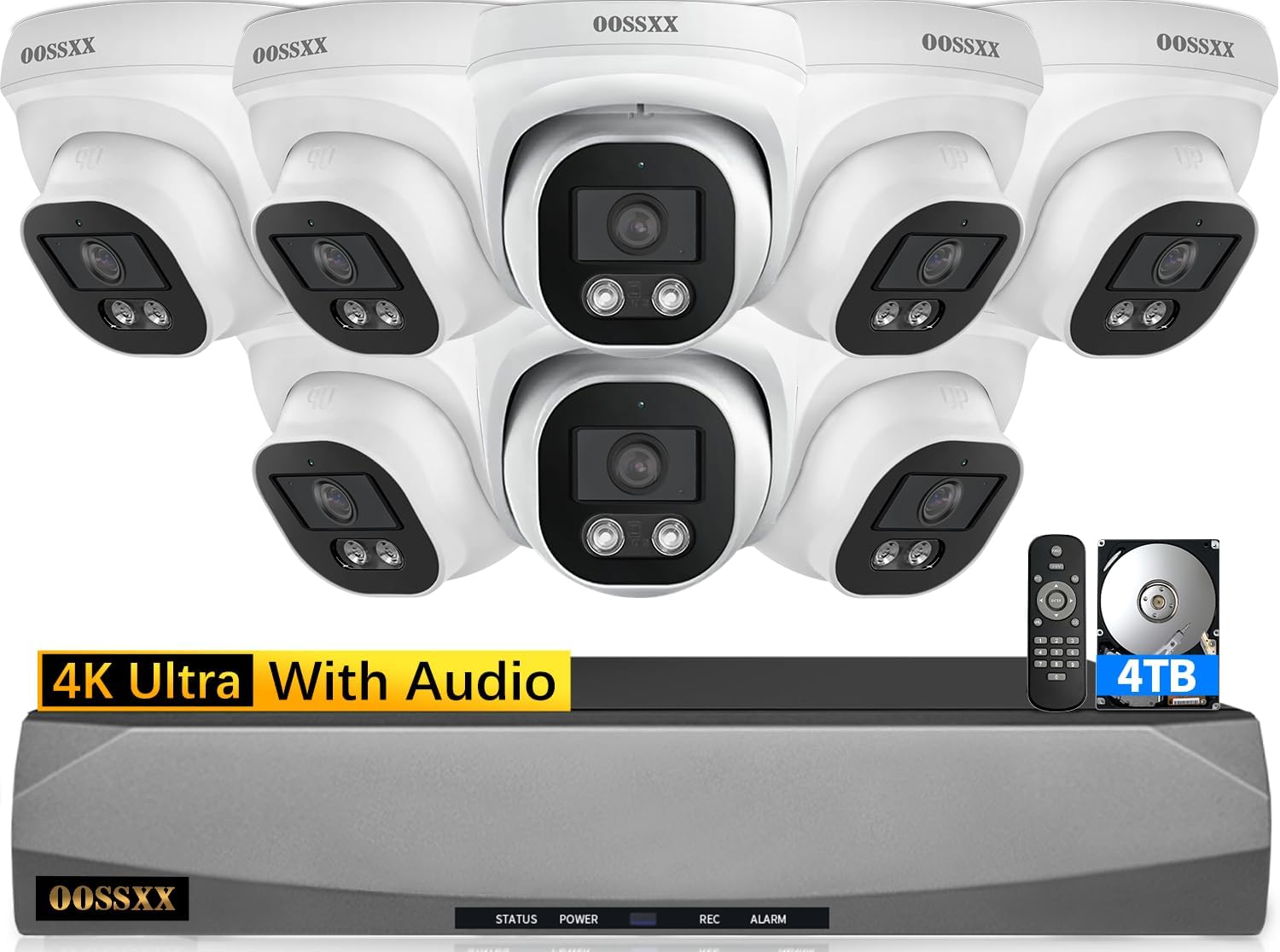 (4K/8.0 Megapixel & 130° Ultra Wide-Angle) with Audio PoE Dome Outdoor Home Security Camera System, Wired Outdoor Surveillance IP Cameras System (4K/8.0 Megapixel & 130° Ultra Wide-Angle) with Audio PoE Dome Outdoor Home Security Camera System, Wired Outdoor Surveillance IP Cameras System