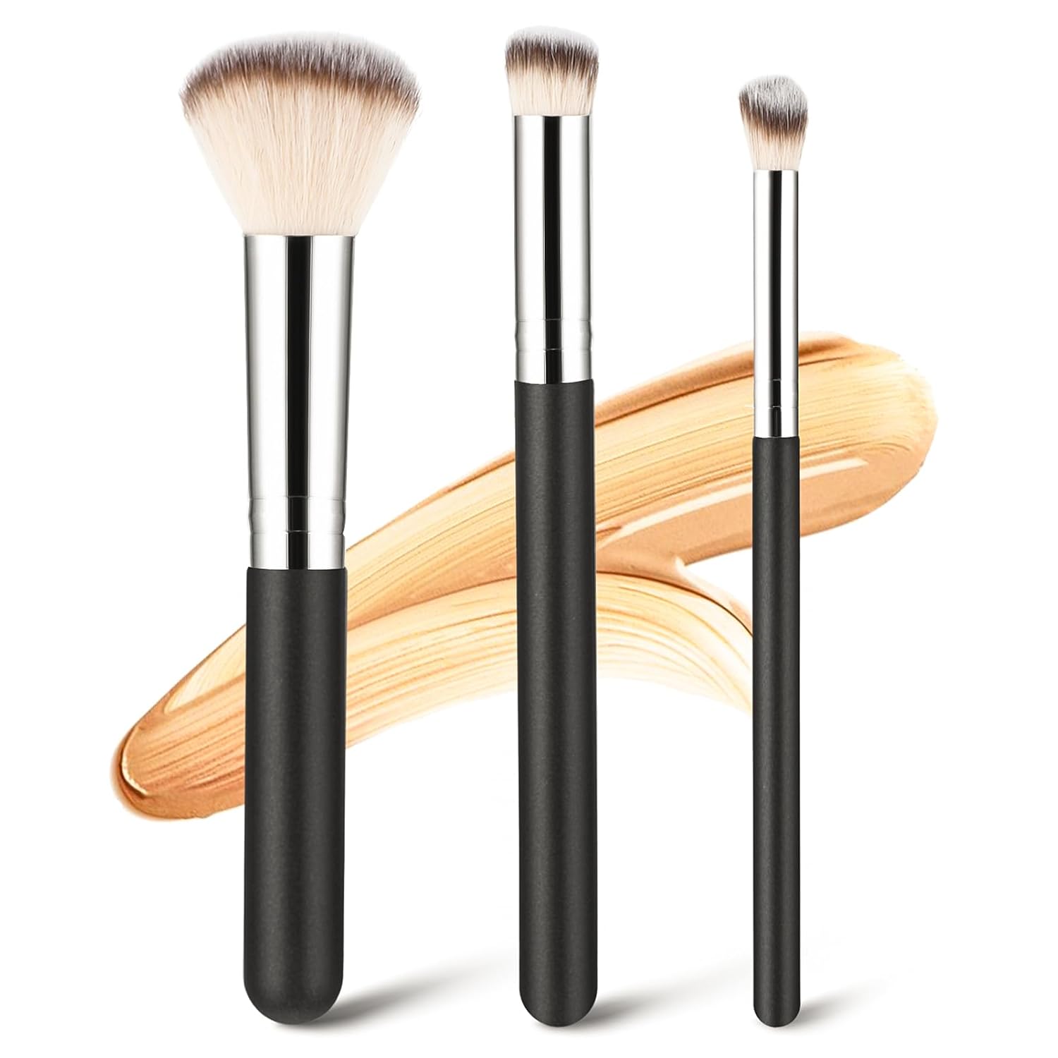 Amaxiu 3 Pcs Foundation Contour Brushes – Foundation Brush & Concealer Brush & Blusher Brush, Under Eye Nose Contour Kabuki Brush for Blending Liquid Cream, Sculpting, Highlighting, Mineral Makeup Amaxiu 3 Pcs Foundation Contour Brushes – Foundation Brush & Concealer Brush & Blusher Brush, Under Eye Nose Contour Kabuki Brush for Blending Liquid Cream, Sculpting, Highlighting, Mineral Makeup