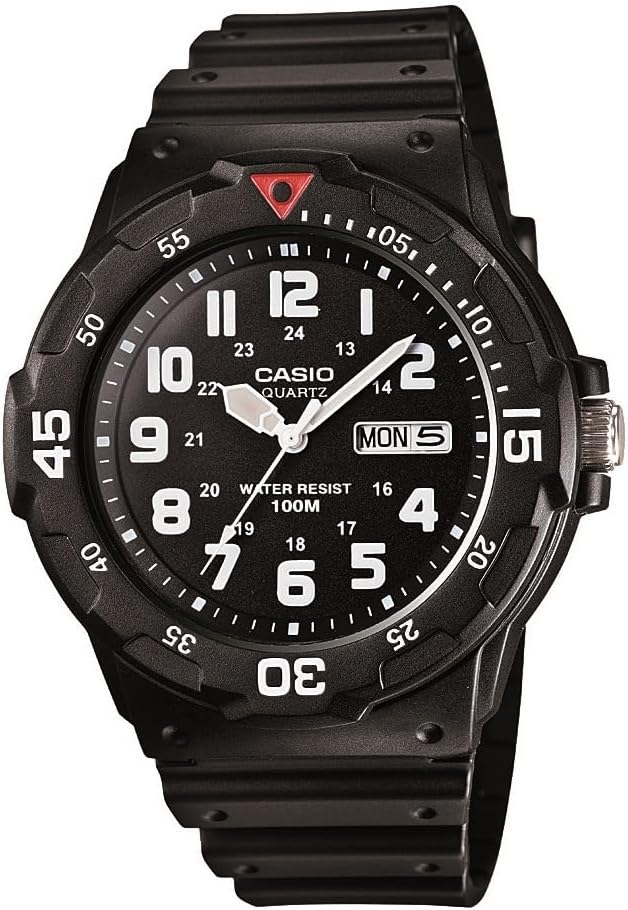 Casio Men’s Quartz Day-Date Indicator Black Resin Dive Watch (Model: MRW200H-1BV) Casio Men’s Quartz Day-Date Indicator Black Resin Dive Watch (Model: MRW200H-1BV)