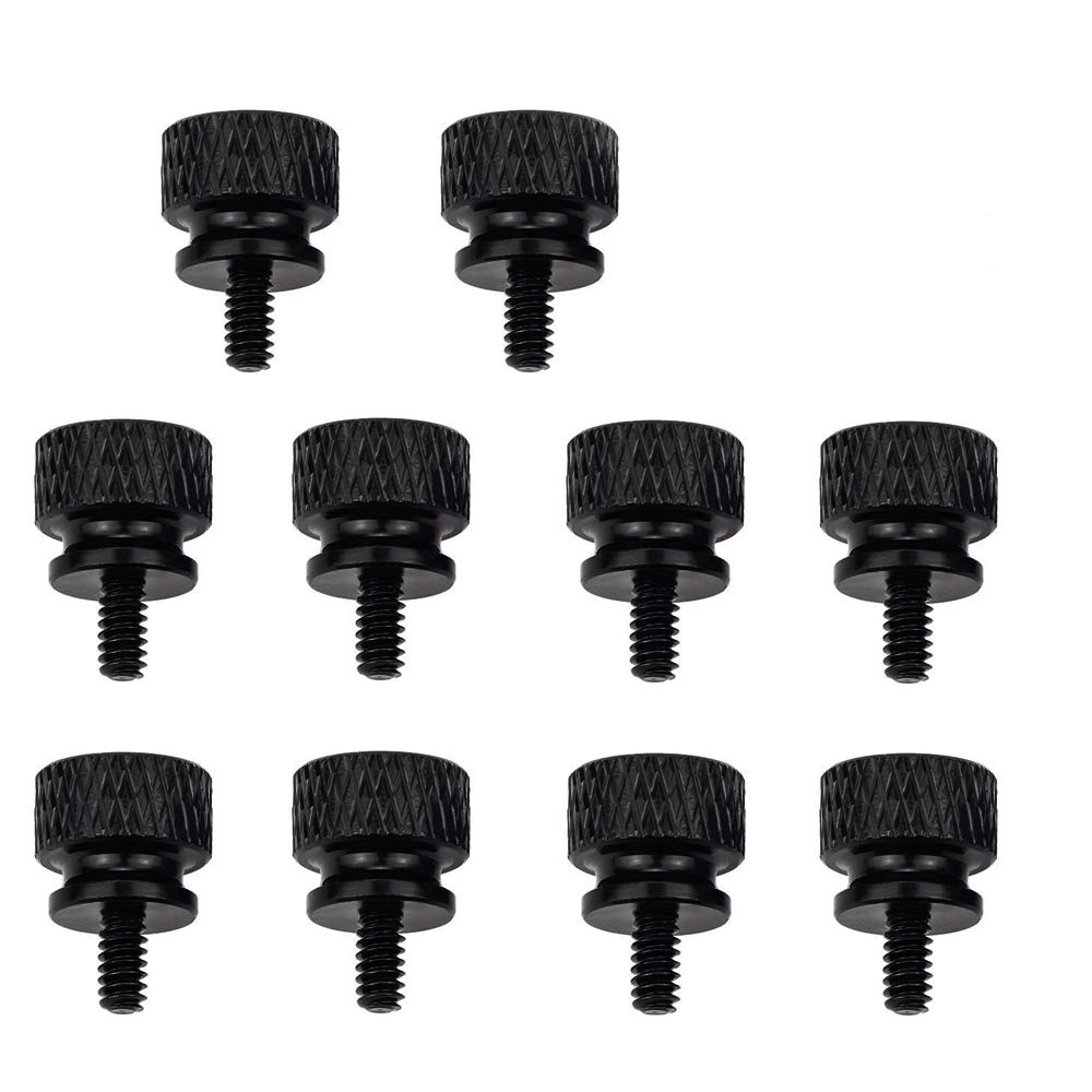10-pcs Anodized Aluminum Computer Case Thumbscrews (6-32 Thread) for Computer Cover / Power Supply / PCI Slots / Hard Drives DIY Personality Modification & beautification (Black) 10-pcs Anodized Aluminum Computer Case Thumbscrews (6-32 Thread) for Computer Cover / Power Supply / PCI Slots / Hard Drives DIY Personality Modification & beautification (Black)