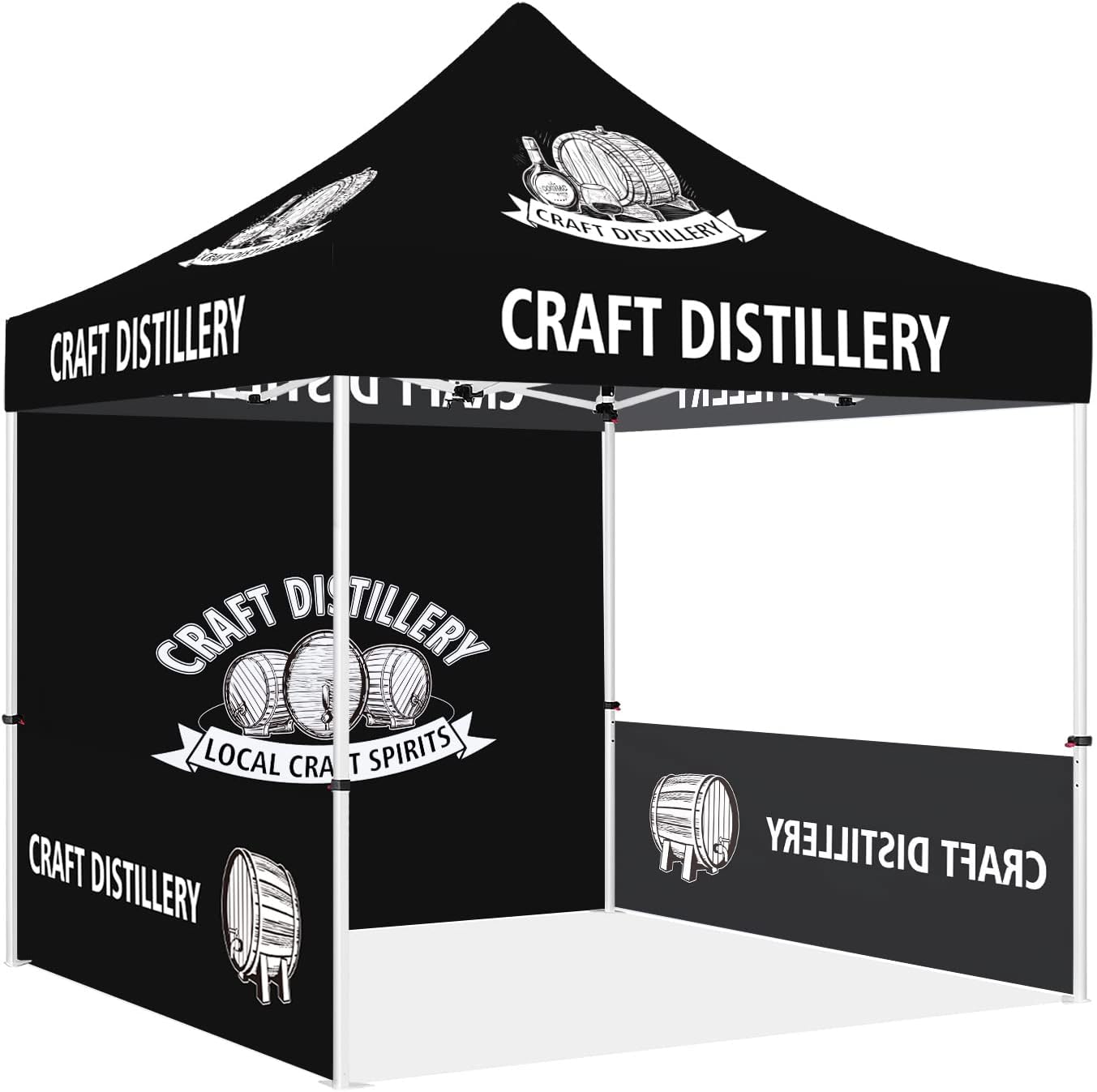 Custom Canopy Tent 10×10 with Logo, Personalized Pop Up Canopy Tent with Optional Walls for Business Events, Trade Shows, Farmers Market, Roller Bag Included(Distillery) Custom Canopy Tent 10×10 with Logo, Personalized Pop Up Canopy Tent with Optional Walls for Business Events, Trade Shows, Farmers Market, Roller Bag Included(Distillery)