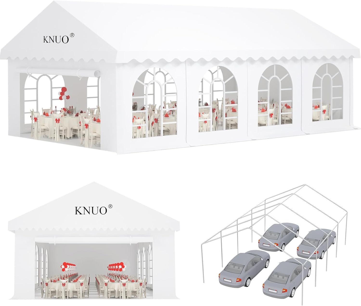 20x30ft Party Tent for 80 People Event Tent- Heavy Duty Outdoor Weddings Tent with Removable PVC Windows&Zippered Doors Carpas para Fiestas, White 20x30ft Party Tent for 80 People Event Tent- Heavy Duty Outdoor Weddings Tent with Removable PVC Windows&Zippered Doors Carpas para Fiestas, White