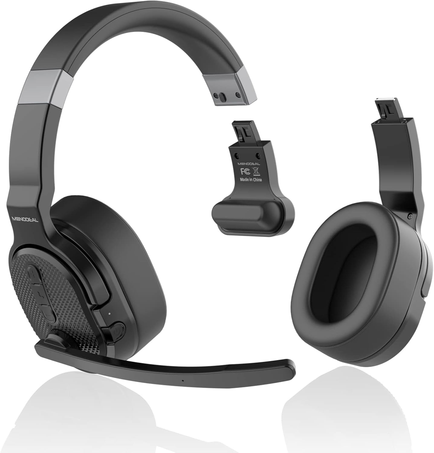 MONODEAL Trucker Bluetooth Headset, Bluetooth Headset with Microphone Noise Canceling(ENC) Dual Mic, Mute Button, 3 EQ Music Modes, Single and Dual Ear Wireless Headphones for Office Home Work MONODEAL Trucker Bluetooth Headset, Bluetooth Headset with Microphone Noise Canceling(ENC) Dual Mic, Mute Button, 3 EQ Music Modes, Single and Dual Ear Wireless Headphones for Office Home Work