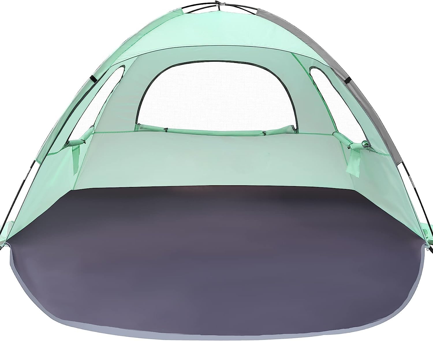 WhiteFang Beach Tent Anti-UV Portable Sun Shade Shelter for 3/4/6 Person, Extendable Floor with 3 Ventilating Mesh Windows Plus Carrying Bag, Stakes and Guy Lines WhiteFang Beach Tent Anti-UV Portable Sun Shade Shelter for 3/4/6 Person, Extendable Floor with 3 Ventilating Mesh Windows Plus Carrying Bag, Stakes and Guy Lines