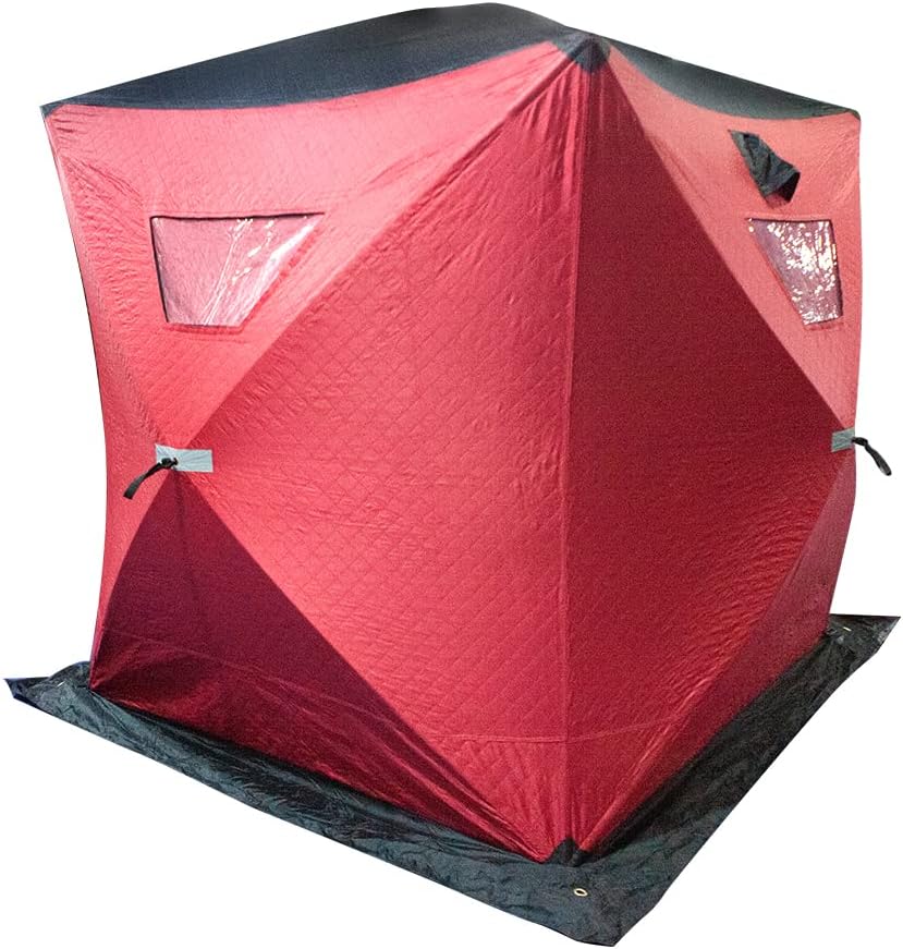 THUNDERBAY Ice Cube 3-4 Man Portable Ice Shelter, 34 Square Feet of Fishable Area, Portable 3-4 Person Ice Shanty THUNDERBAY Ice Cube 3-4 Man Portable Ice Shelter, 34 Square Feet of Fishable Area, Portable 3-4 Person Ice Shanty