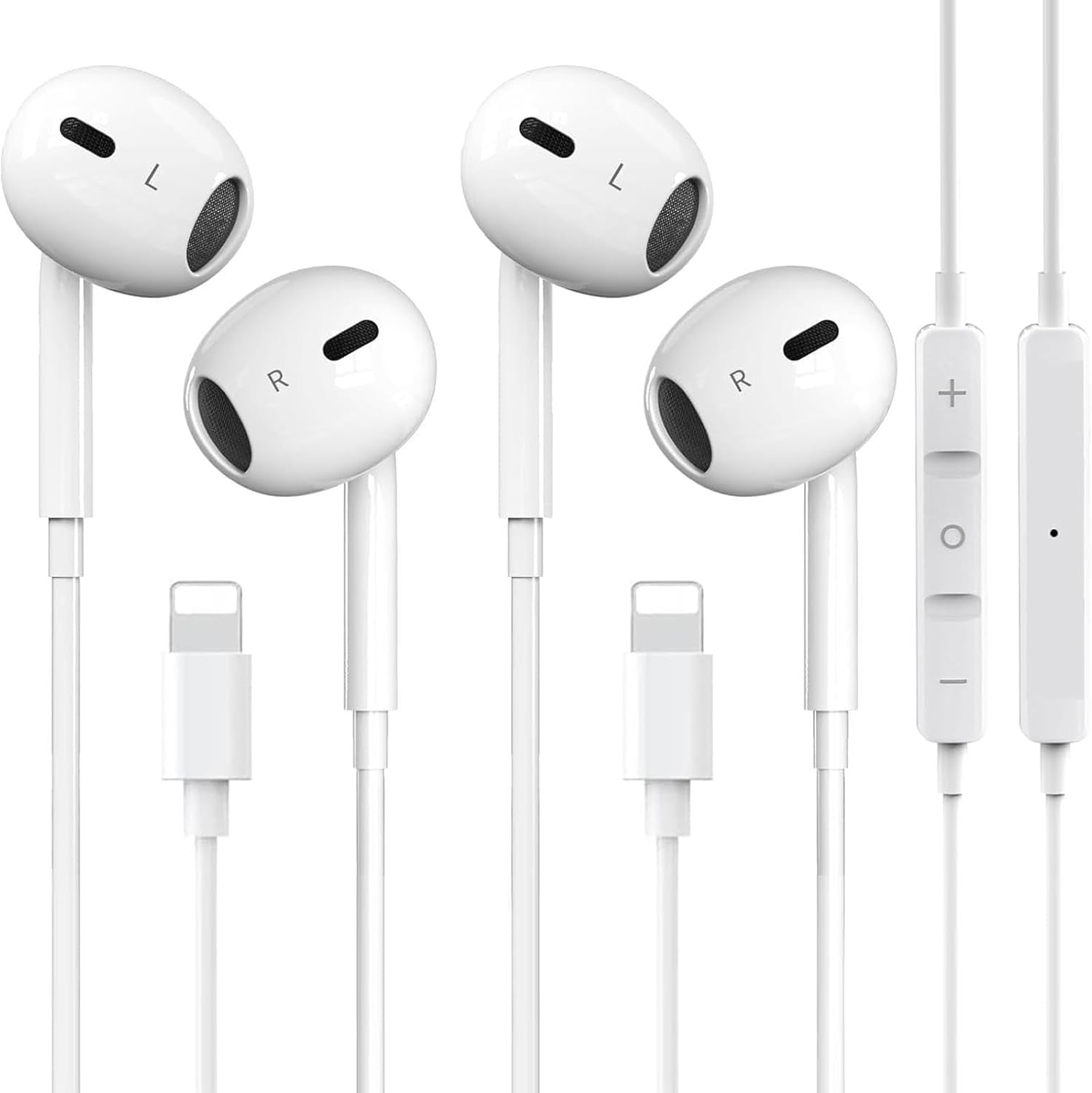 2 Packs- Wired Headphones for iPhone Earbuds Built-in Microphone & Volume Control Nosie Reduction Headsets Compatible with iPhone 14/13/12/11/XR/XS/X/8/7/SE/Pro/Pro Max/Support All iOS System 2 Packs- Wired Headphones for iPhone Earbuds Built-in Microphone & Volume Control Nosie Reduction Headsets Compatible with iPhone 14/13/12/11/XR/XS/X/8/7/SE/Pro/Pro Max/Support All iOS System