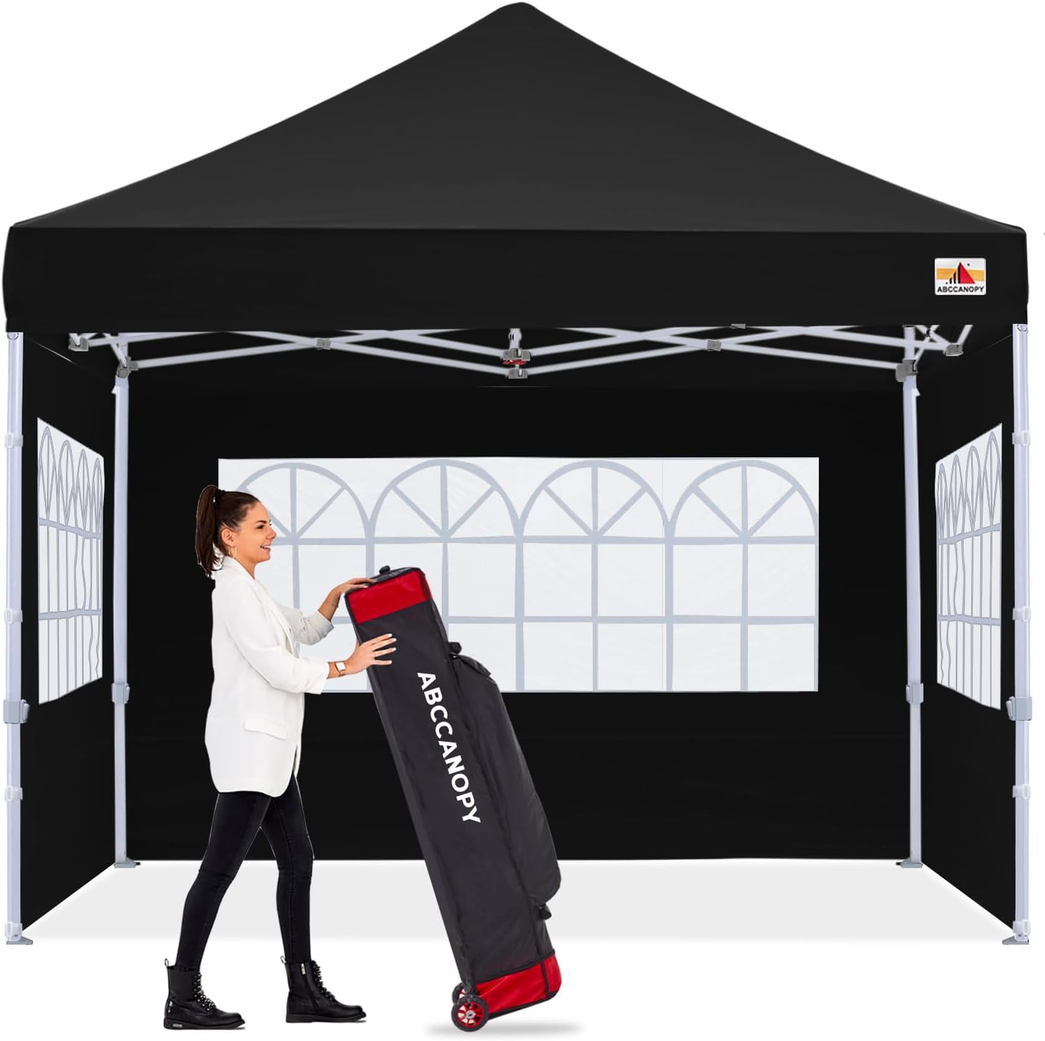 ABCCANOPY Outdoor Winter Gazebo 10×10, Premium Instant Pop Up Canopy Tent with Elegant Church Window,Snow and Rain Protection, Bonus Wheeled Bag,Black ABCCANOPY Outdoor Winter Gazebo 10×10, Premium Instant Pop Up Canopy Tent with Elegant Church Window,Snow and Rain Protection, Bonus Wheeled Bag,Black