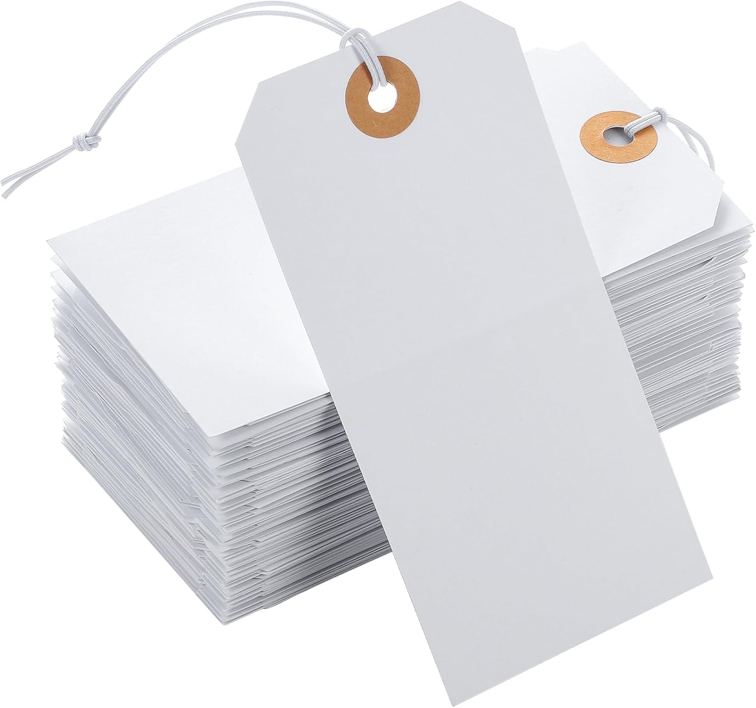 100pcs Large Price Tags with Elastic String White Hang Paper Tags with String Attached Reinforced Hole Writable Price Tags Inventory Tags Gift Tags 4.76”×2.36” 100pcs Large Price Tags with Elastic String White Hang Paper Tags with String Attached Reinforced Hole Writable Price Tags Inventory Tags Gift Tags 4.76”×2.36”