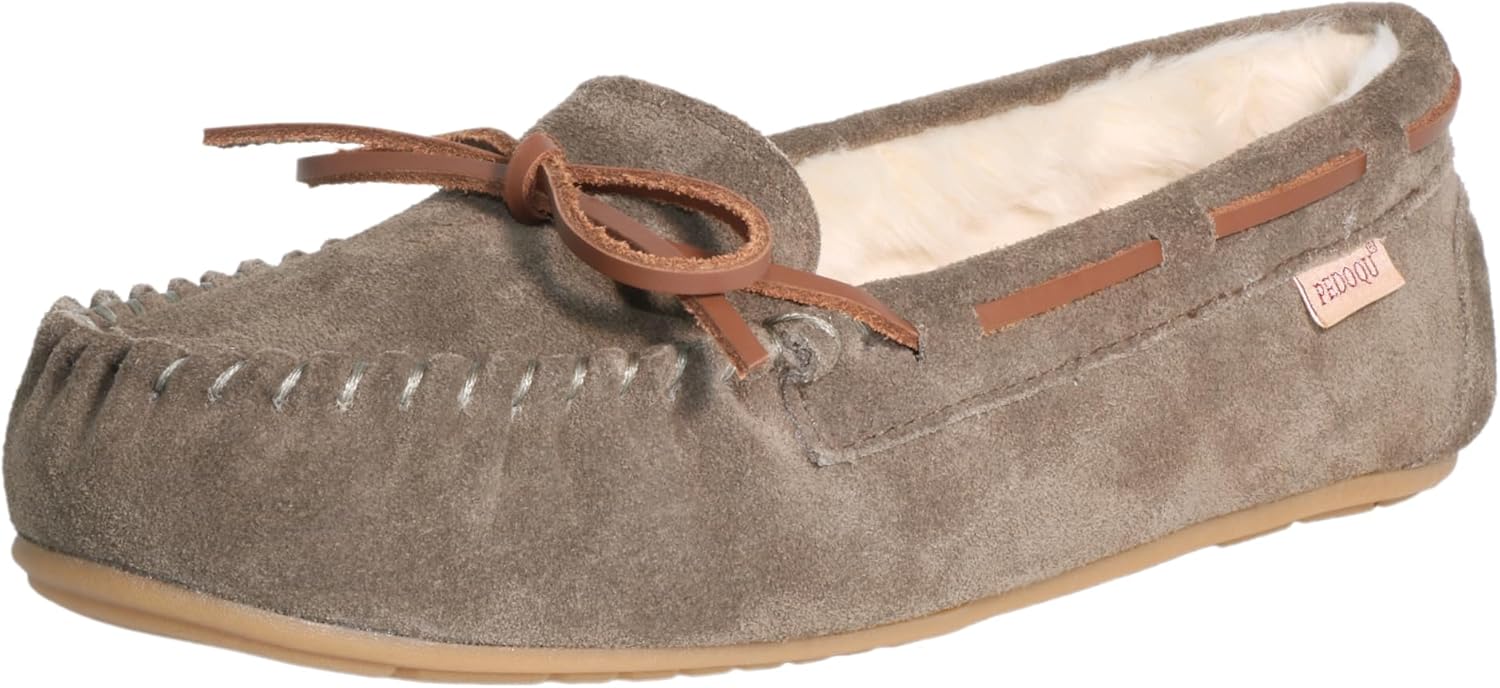Women’s Moccasin Slippers Ladies Genuine Suede Slippers Moccasins Slip On Loafer Shoes Warm Faux Fur Lining Lace-Up Cozy Bow Indoor & Outdoor Women’s Moccasin Slippers Ladies Genuine Suede Slippers Moccasins Slip On Loafer Shoes Warm Faux Fur Lining Lace-Up Cozy Bow Indoor & Outdoor