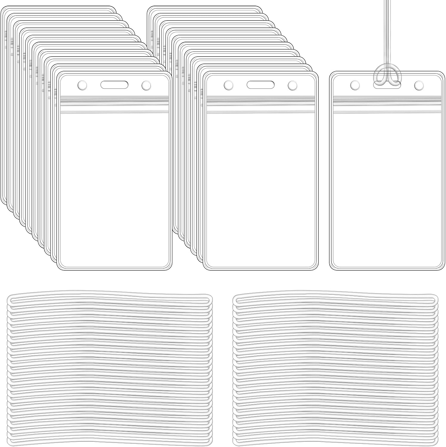 100 Pack Clear Plastic Luggage Bag Tag Holder Badge Label Tag Holder with 100 Pack Luggage Loops Straps for Office Business Travel Supplies 100 Pack Clear Plastic Luggage Bag Tag Holder Badge Label Tag Holder with 100 Pack Luggage Loops Straps for Office Business Travel Supplies