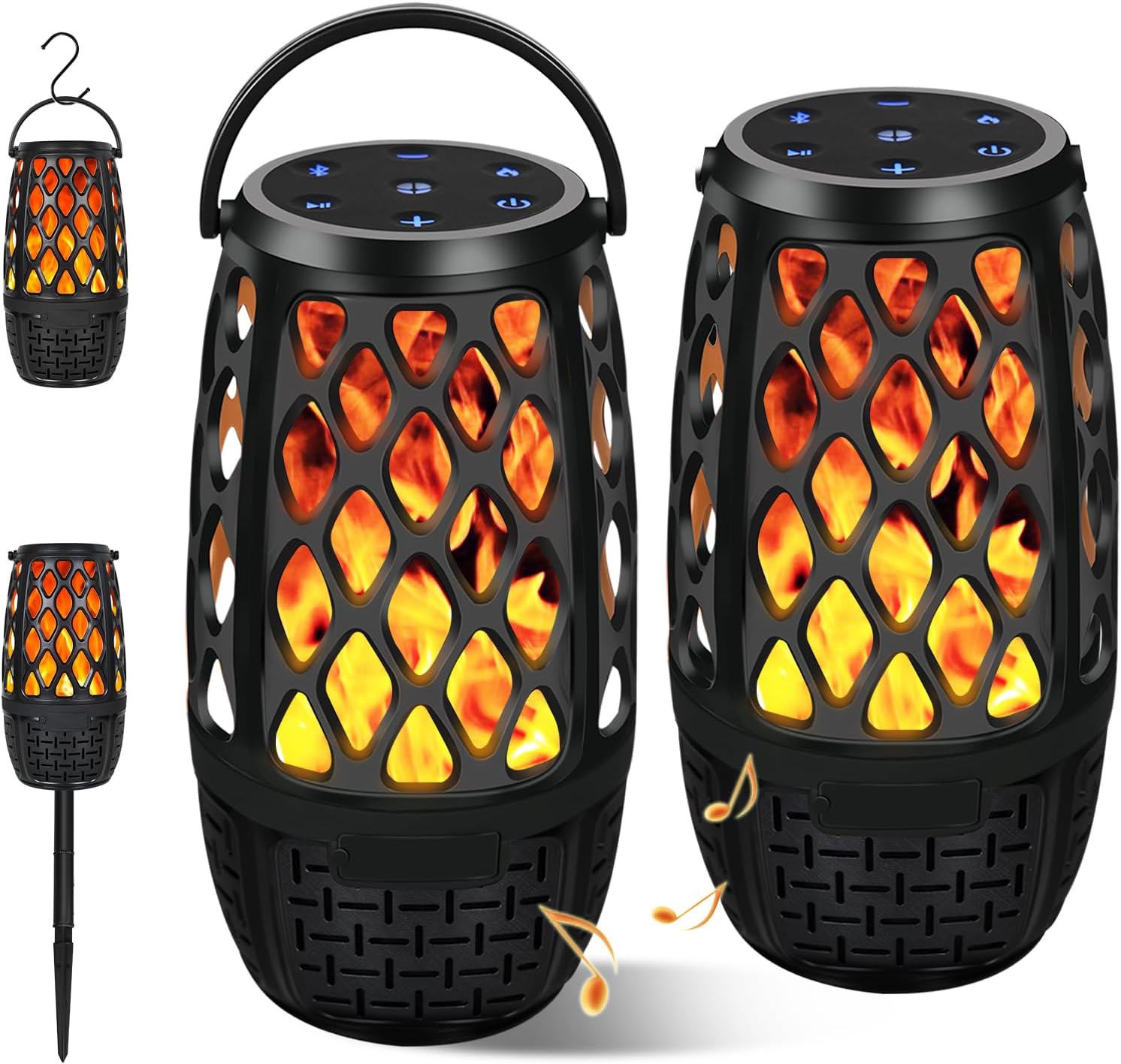 2 Packs Outdoor Bluetooth Speakers, IPX5 Waterproof Bluetooth Speaker with Lights, Multi-Sync HD Stereo Sound, LED Flame Atmosphere Speaker for Party|Pool|Patio|Porch, Gifts for Men Women 2 Packs Outdoor Bluetooth Speakers, IPX5 Waterproof Bluetooth Speaker with Lights, Multi-Sync HD Stereo Sound, LED Flame Atmosphere Speaker for Party|Pool|Patio|Porch, Gifts for Men Women