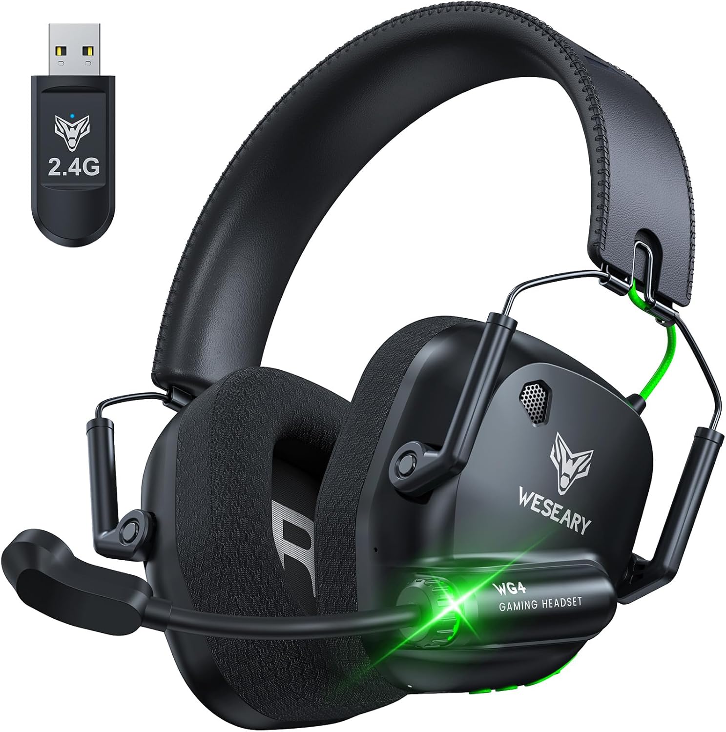 2.4GHz Wireless Gaming Headset for PC, PS4/PS5, Mac, Switch & Mobile | Bluetooth Gaming Headphones with 360° ENC Microphone, Ultra-Low Latency, Stereo Sound & Dynamic 40mm Drivers 2.4GHz Wireless Gaming Headset for PC, PS4/PS5, Mac, Switch & Mobile | Bluetooth Gaming Headphones with 360° ENC Microphone, Ultra-Low Latency, Stereo Sound & Dynamic 40mm Drivers